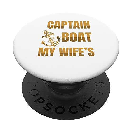 Men pontoon Gift women boat lover Boating fPontoon Captain PopSockets Swappable PopGrip, Black