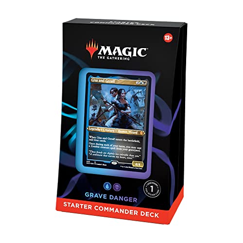 Magic The Gathering The Gathering Starter Commander Deck - Grave Danger (Blue-Black) for ages 13+