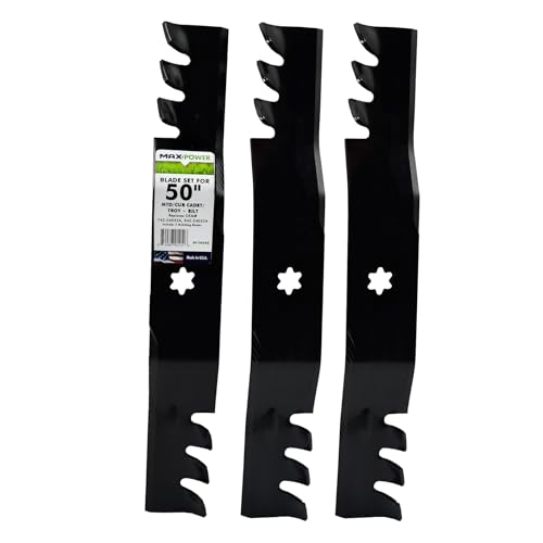 MaxPower 561545XB 3-Blade Commercial Mulching Set for Many 50" Cut MTD, Cub Cadet, Replaces OEM no. 742-04053, 942-04053,Black by Maxpower - Used condition - US$31.35