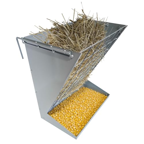 Garvee Wall Mount Hay Feeder, 2 in 1 Hay and
