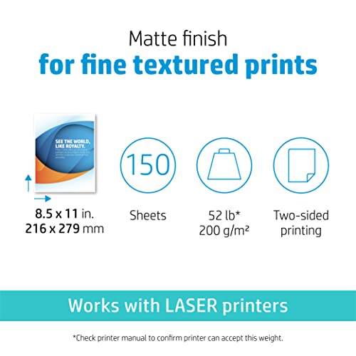 HP Professional Business Paper, Matte, 8.5x11 in, 52 lb, 150 sheets, works with laser printers (4WN05A) - image 2