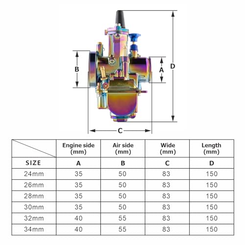 Image of PWK 26MM Carburetor High Performance 2-Stroke 4-Stroke Engine Carb for 75cc-125cc Dirt Pit Bike Mini Bike Motocross ATV Scooter