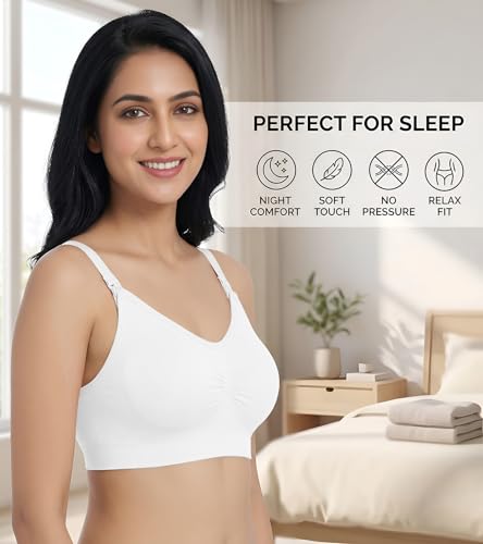 Image of DClub Comfort Revolution Seamless Bra -Easy lite Full-Coverage Wireless Everyday Bra with Soft Comfort with Removable Pad.