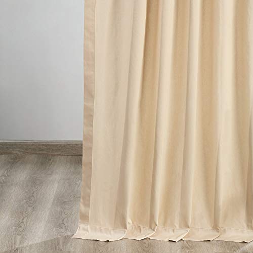 Image of HPD Half Price Drapes Solid Tie Top Cotton Curtains 84 Inches Long (1 Panel) Luxury Light Filtering Curtains for Living Room, Modern Semi Sheer Curtain for Bedroom, 50W X 84L, English Cream