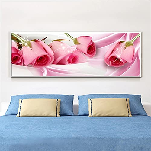 Grand diamond painting rose pour salon kit peinture au numero adulte broderie diamant maison