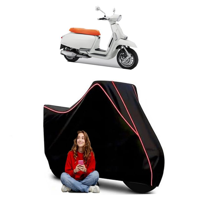 Image of G-Special Scooty Bike Cover Water Resistant Outdoor Use Universal Fit Scooters Motorcycles Heavy Duty UV Protection Dust Rain Scratch Resistant Elastic Bottom Black Blue Piping