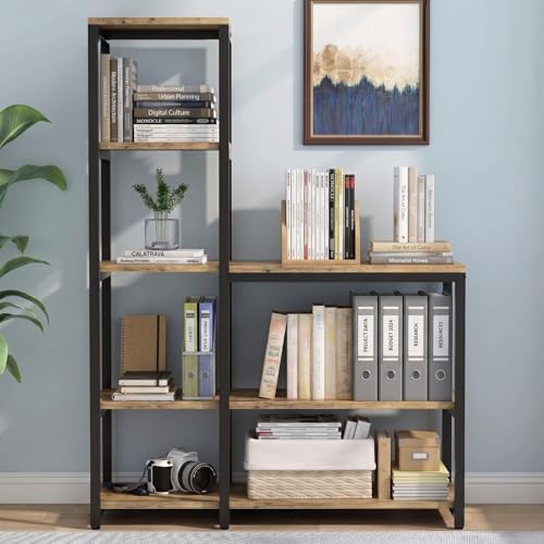 Image of FFO Modern Bedside Table with Drawer & Open Shelf, Wooden Top with Metal Frame, Compact Nightstand for Bedroom, End Table for Living Room