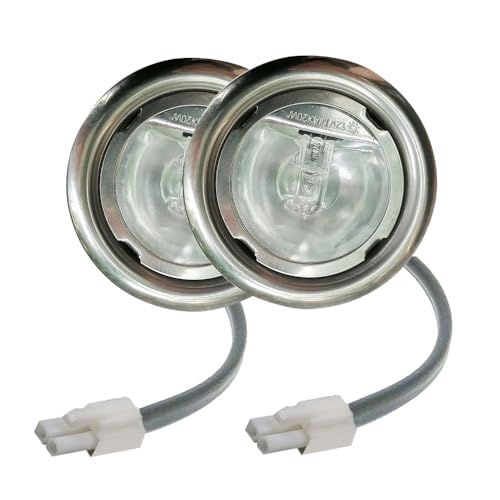 LIDESENMO 2-Pack Old 12V AC Range Hood Light 20W Halogen Bulb 50-55mm Hole Kitchen Cabinet Bulb for Clear Glass Cover Smoke Exhauster Lamp Ventilator Lighting