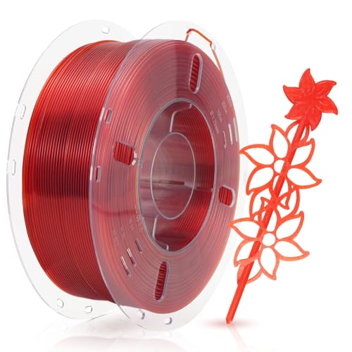 FilaBees Transparent Filament Clear PETG 1.75mm,Rapid PETG Red 1kg(2.2lbs)