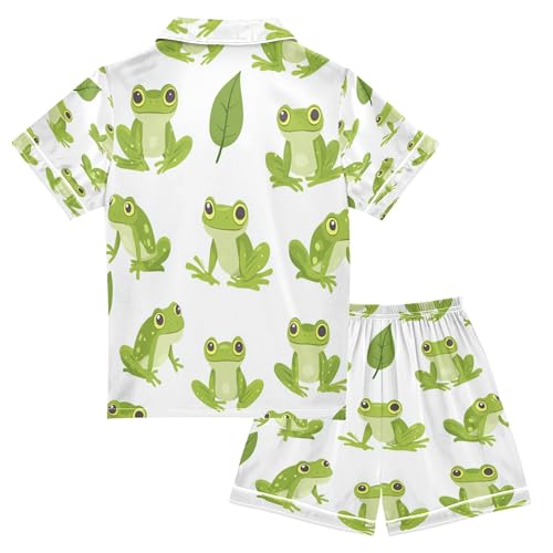 Silk Pajama Sets Short Sleeve Pajamas Soft Sleepwear 2 Piece Pjs Set2