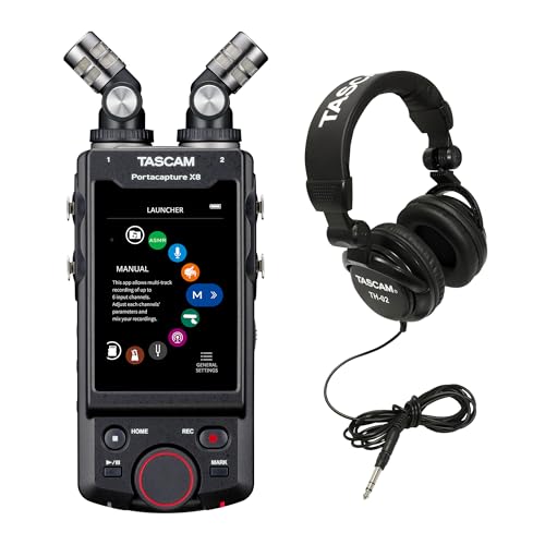 TASCAM Portacapture X8 Recorder and Studio Headphones Bundle
