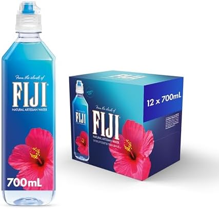 FIJI Artesian Bottled Water 700mL / 23.7 Fl Ounce (Pack of 12) - Sports Cap