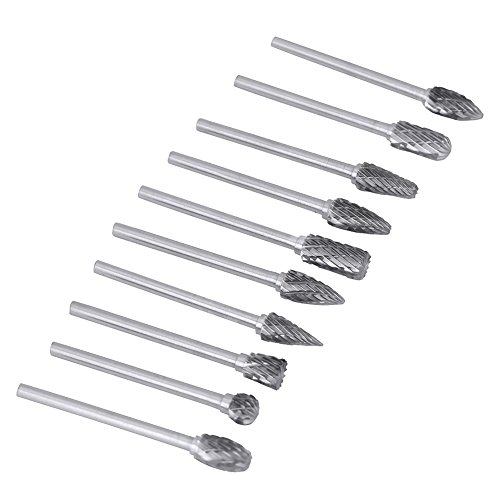 Puntas de carburo sólido para fresado 10 pcs 1/8" miniatura 7