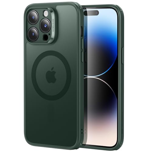 Reviews de Color Verde Militar los mejores 5. 47 ESR para iPhone 14 Pro, funda translúcida mate, compatible con MagSafe, protección de grado militar, serie clásica, verde esmerilado