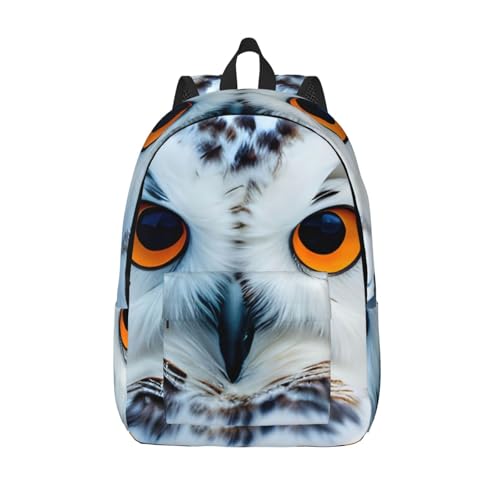 Sac à dos en toile WURTON imprimé yeux de hibou enneigé unisexe