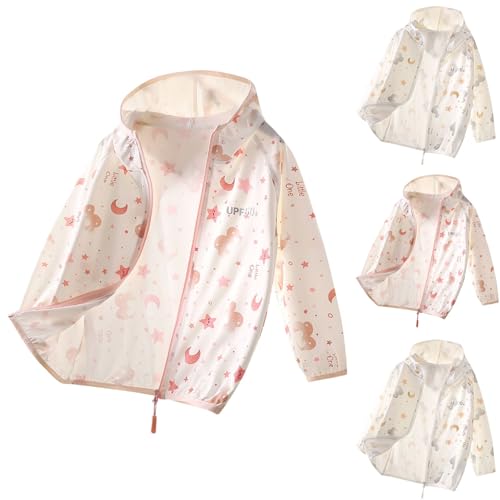 Kids Sun Hoodies Cute Graphic Zip-Up Cooling Shirts Girls Boys UPF50+ Sun Protection Loose Hooded Jacket for 3-16 Years2
