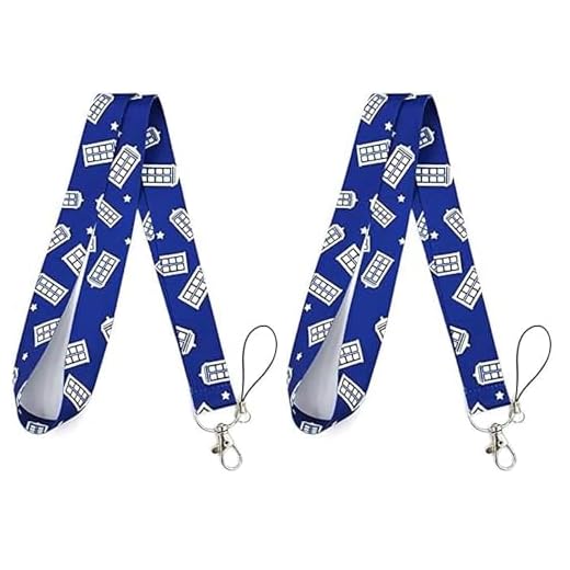 Pinstant Dr Doctor Who Tardis Telephone Phone Booth 17.5" Neck Lanyard Keychain Holder ID Badge Mobile Phone Pin Strap