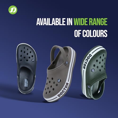 Image of DOCTOR EXTRA SOFT Men's Ultra Soft Casual Clogs /Sandals with Adjustable Back Strap for Adult | Comfortable | Light Weight | Stylish & Anti-Skid | Waterproof & Everyday Use Mules for Gents & Boys D-502