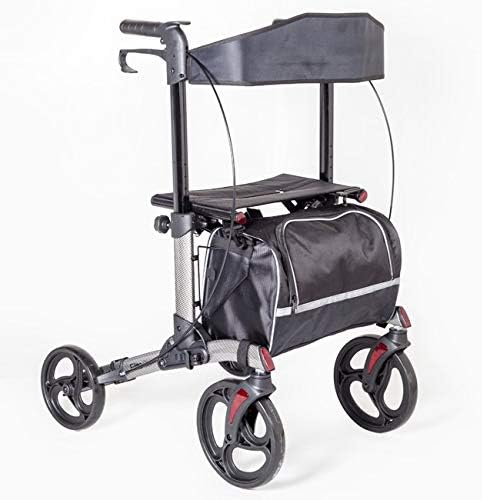 Swift Easy Folding Compact lightweight Rollator wheeled walker walking aid frame with seat and bag