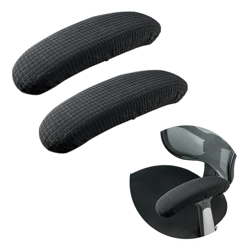 heavenlife 1 Par Fundas de Reposabrazos Extraíbles, Protector de Brazo de Silla Poliéster, Silla Reposabrazos Cubierta Deslizante, Silla Protector Reposabrazos para Oficina (Negro) (Negro)