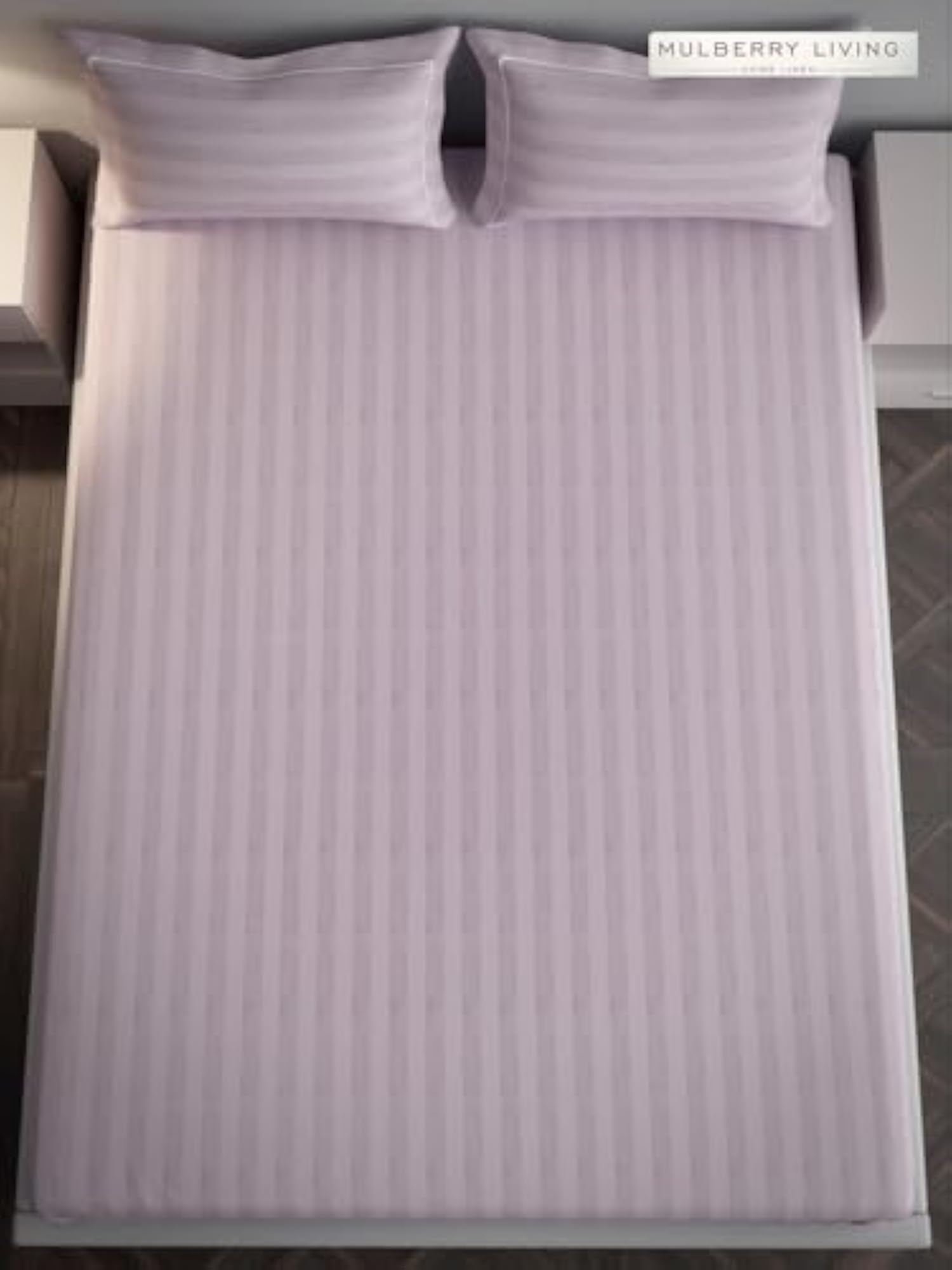 Elysian Stripes Queen Size 300TC Bedsheet, 100% Cotton