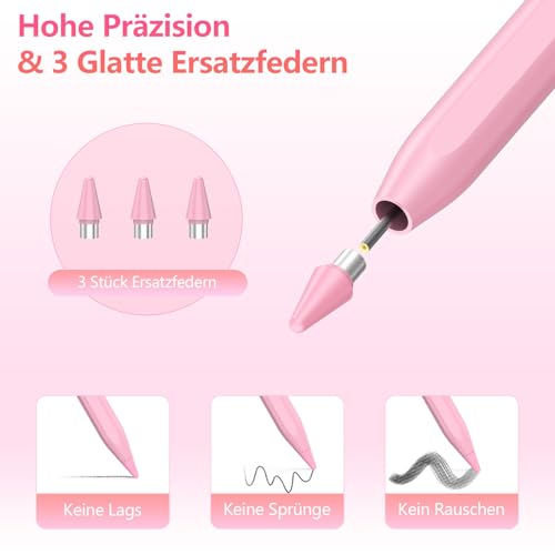 Lápiz para Tablet Android Stylus Pen para Samsung, Huawei, Lenovo, Mi/Vivo, Lápiz Universal con Alta Precisión y Sensibilidad de inclInación-Rosa - imagen 6