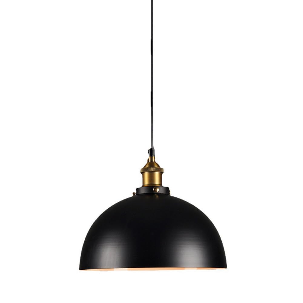 Lámpara de techo retro negra semicircular para iluminar y decorar comedores oscuros