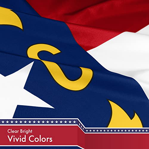 G128 North Carolina State Flag | 3X5 Piedi | Stampato 150D - / Esterna, Colori Vibranti, Gommini Di Protezione In Ottone Per Interni, Del Poliestere, Molto Più Spesso Più Durevole 100D 75D Poliestere - 3