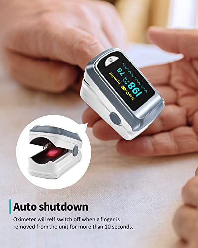 Healthtree Bluetooth Pulse Oximeter Fingertip, Blood Oxygen Saturation Monitor And Heart Rate Monitor With Free App, For Apple And Android, 2 X Aaa Batteries, Lanyard #TOP6