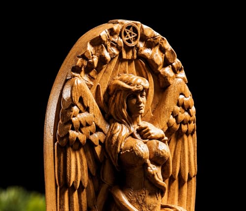 Estatua Diosa Lilith Demonio Madera Decoración Occulta miniatura 3