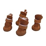 Alta calidad: estas botas están equipadas con poliéster suave y cuentan con un material resistente al viento de alta calidad, que es duradero y resistente a la suciedad. La superficie interior del material es de terciopelo para proteger las patas de tu perro de la congelación, mantener caliente, seco y cómodo.