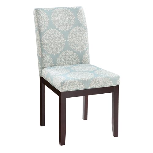 OSP Home Furnishings Dakota Upholstered Parsons Dining Chair with Espresso Finish Wood Legs Gabrielle Sky