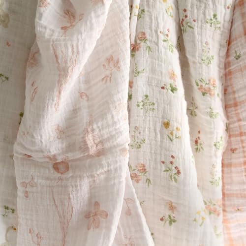 aden + anais Essentials Disney Baby Muslin Swaddle Blankets, Newborn Receiving Blanket for Swaddling, 100% Cotton Baby Swaddle Wrap, 4 Pack, Country Floral