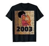 vintage 2003 limited edition 20th birthday afro girls women maglietta