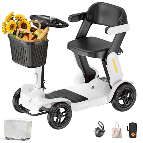 Mobility Scooter for Adult, 25 Miles Endurance Lightweight Mobility Scooter, Folding Mobility Scooters for Adult, Powered Mobility Scooter All Terrain Motorized Scooter Collapsible