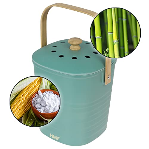 HMF Sustainable Organic Kitchen Waste Bin, Odour-Proof Compost Bin with Lid, 3 Litres, Green (3780-3L-06) - Image 3