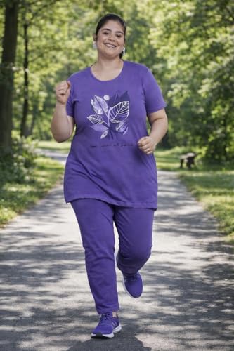Image of In Love Women's Plus Size Longline T-Shirt with Side Pocket, 3 /4 Sleeve, Crew Neck