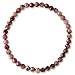 Produktbild Taddart Minerals - Rosa schwarzes Armband aus dem natürlichen Edelstein Rhodonit mit facettierten 4 mm Kugeln auf elastischem Nylonfaden aufgezogen - handgefertigt