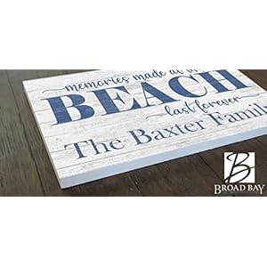 Custom Beach House Sign Personalized Beach Home Decor - Beach Theme Decoration - SOLID WOOD - 16.5 in x 10.5in (Memories Made At The Beach) Custom Beach House Sign Personalized Beach Home Decor Beach Theme Decoration SOLID WOOD 165 in x 105in Memories Made At The Beach