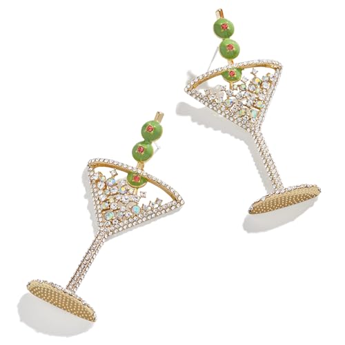 BaubleBar Pimento Momento Earrings - Fun Dirty Martini Statement Earrings for Women Costume Jewelry