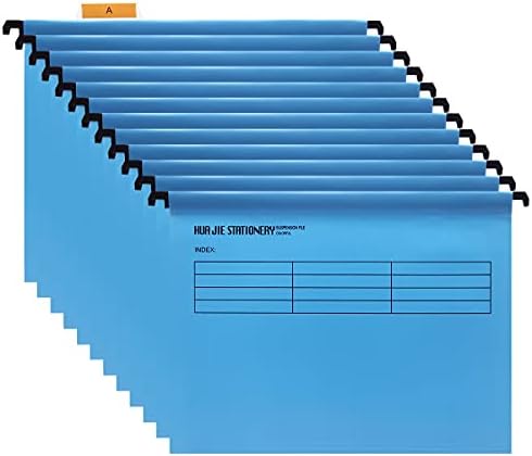 A4 Suspension Files with Tabs and Card Inserts for Filing Cabinets (Pack of 12, Orange) Polypropylene A4 Hanging Filing Storage Folders for Office Home School