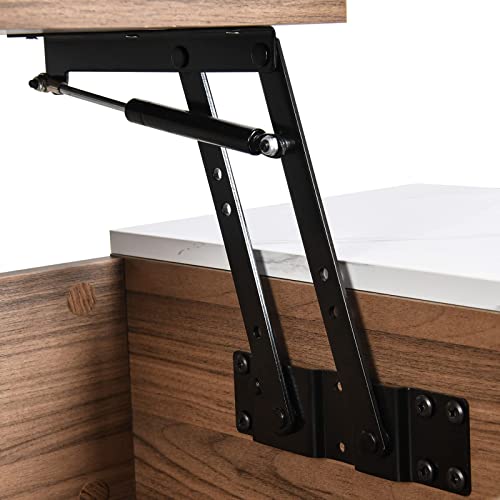 Yitahome Lift Top Coffee Table With Hidden Compartment And Storage Shelf Mid Century Modern Coffee Table Metal Legs Wood Tabletop Cocktail Table For Living Room, Office, Reception Room, Walnut Marble #TOP6