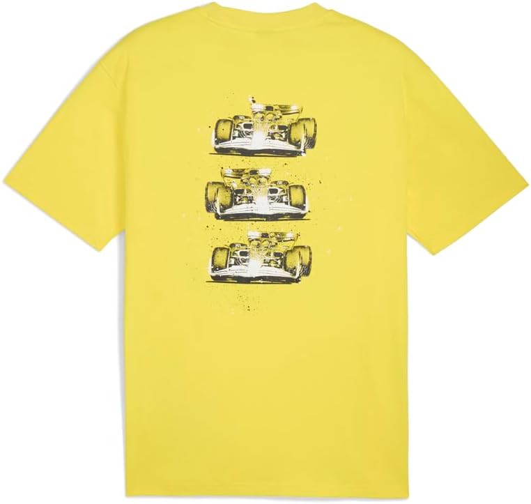 PUMA Mens Scuderia Ferrari Color Splash Graphic Crew Neck Short Sleeve Casual Tops Casual - Yellow