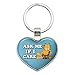 Garfield Ask Me If I Care Keychain Heart Love Metal Key Chain Ring