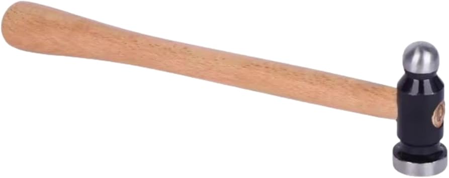 Small Hammers for Crafts, Jewelry Making Chasing Hammer with Wooden Handle for Hitting Metals, Wood Handle