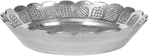 Diollo BPPLT007-S Nakshi Plate Worship Indian Puja Plate Handmade Brass Spiritual Gifts thumb #2