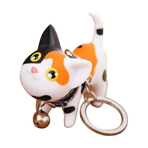 dragonaur Cute Cat Kitten Key Chain Keyring HandBags Pendant Ornament (Orange andamp; Black) Cover