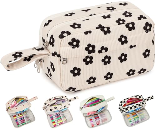 Image of Bluboon Big Capacity Pencil Case Pencil Pouch School Supplies Cute Pencil Box Pencil Bag for Teen Girls Boys Women Man (Black Floral 95)