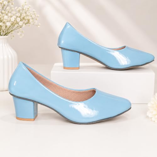 Image of Women's Block Heel Pumps | Comfortable Slip-On Office & Casual Heels | Stylish Women's Pumps