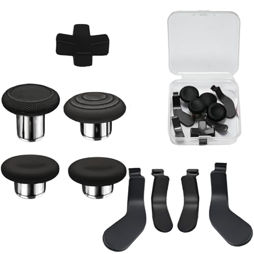 Image of 9 in1 Metal Thumbsticks for Xbox One Elite Series 2 Core Controller,Replacement Paddles for Xbox Elite Series 2 Controller Accessories with 4 Swap Joystick,4 Paddles,1 D-Pads(Black)